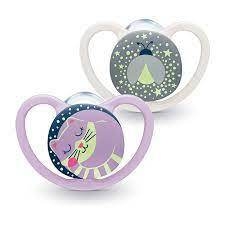 Set x2 Chupetes Nuk Space NIGHT ROSA 0-6M