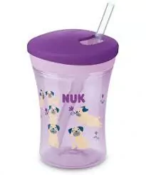 Vaso NUK Evolution Action Cup con sorbete flexible VIOLETA