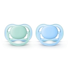 Set x2 Chupetes 0-6 M Avent Ultra Air Liso CELESTE