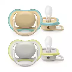 Set x2 Chupetes 0-6 M Avent Ultra Air Liso NATURAL en internet