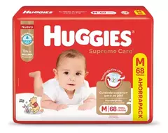 Pañales Huggies Supreme Care Cuidado Superior M x 68 Unidades