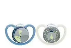 Set x2 Chupetes Nuk Space NIGHT 6-18 M CELESTE - comprar online