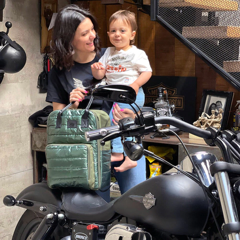 Mochila Maternal Titina Poly VERDE METAL