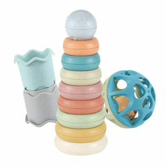 BABY FAVORITE SET PELOTA DE ENCASTRE + TORRE APILABLE + BALDES 19 PIEZAS - buy online