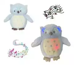 Lechuza Peluche Búho Con Luces Y Sonido 22x27cm Woody Toys Celeste - comprar online