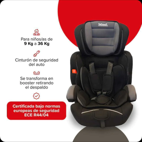 Butaca Booster 9021 Grupo 1-2-3 Negro