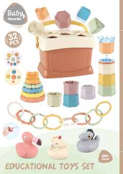 SET DIDÁCTICO ENCASTRE Y ANIMALITOS 32 PIEZAS BABY FAVORITE