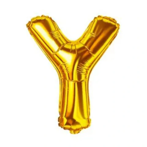 BALÃO METALIZADO 40CM DOURADO LETRA Y