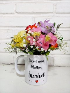 Caneca com flores - loja online