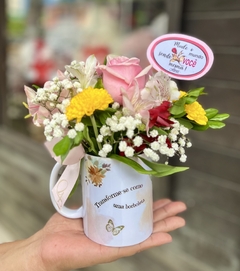 Caneca da mulher com flores - loja online