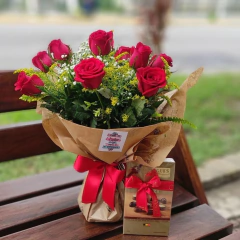 Combo Doce Amor 01: Ramalhete +chocolates