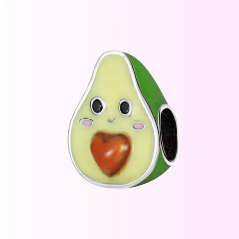 Berloque Separador Abacate Banhado a Prata 925