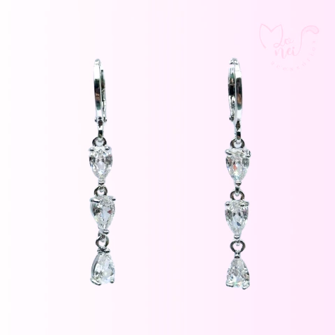 Brinco Argolinha Festa Gotas Banhada a Ródio