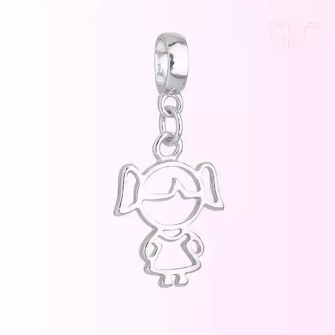 Berloque Menina Silhueta Banhado a Prata 925 - comprar online