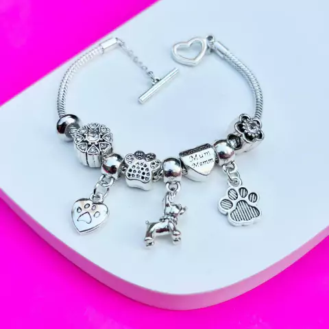Pulseira com Berloques I Love Dog Bijoux Premium