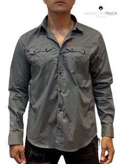 Camisa Wrangler Western LS Snap Hunter Gris