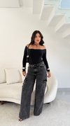 Calça Jeans Cargo Grafite - comprar online