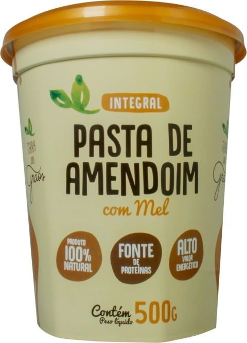 Pasta de amendoim com Mel 500g terra dos Grãos
