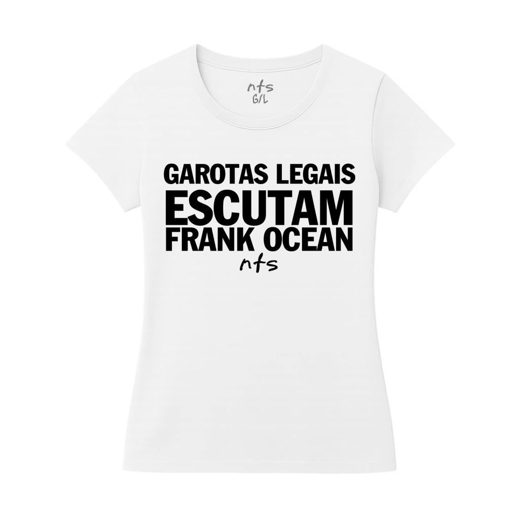CAMISETA NTS GLE FRANK OCEAN BRANCA BABYLOOK