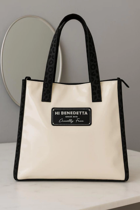 Cartera beige/negronVivianne Font - comprar online