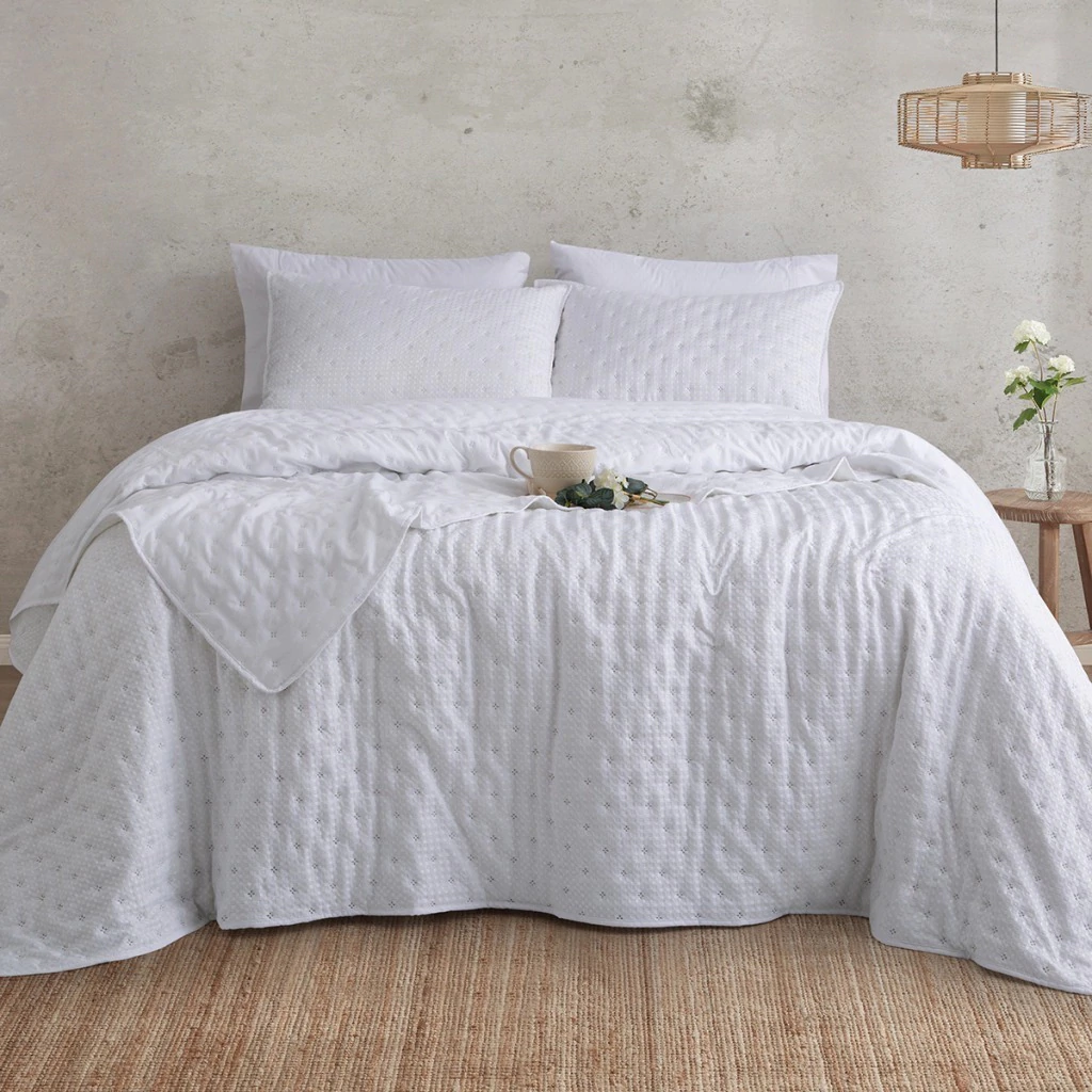 Cubrecama Linea Grecia C/ Fundas - Blanco