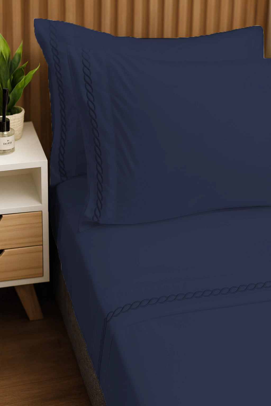 Juego de Sabanas Calia 600 H - Azul Marino