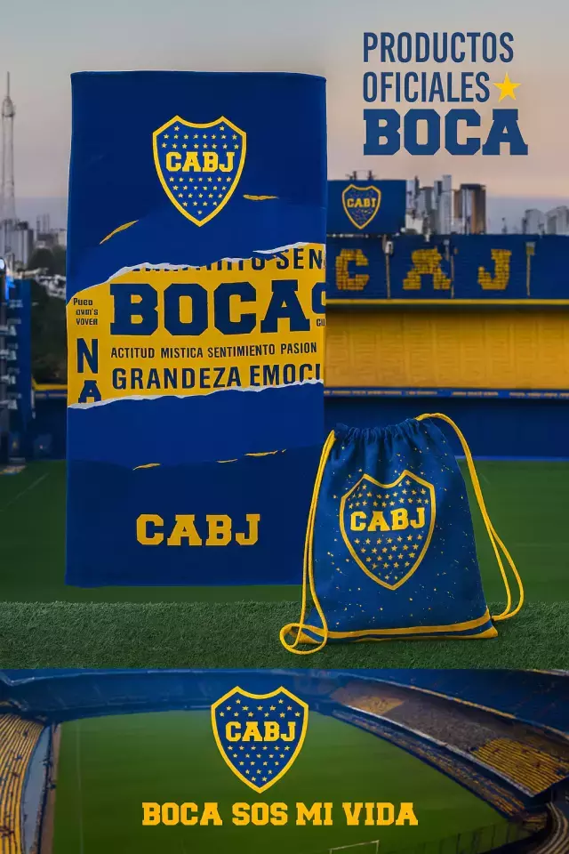 Toallon Microfibra Secado Rapido C/ Mochila - Boca Amarillo 04