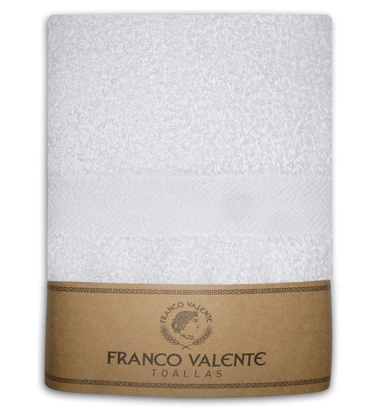Set Toalla y Toallon Franco Valente Liviano 400 Gr - Blanco