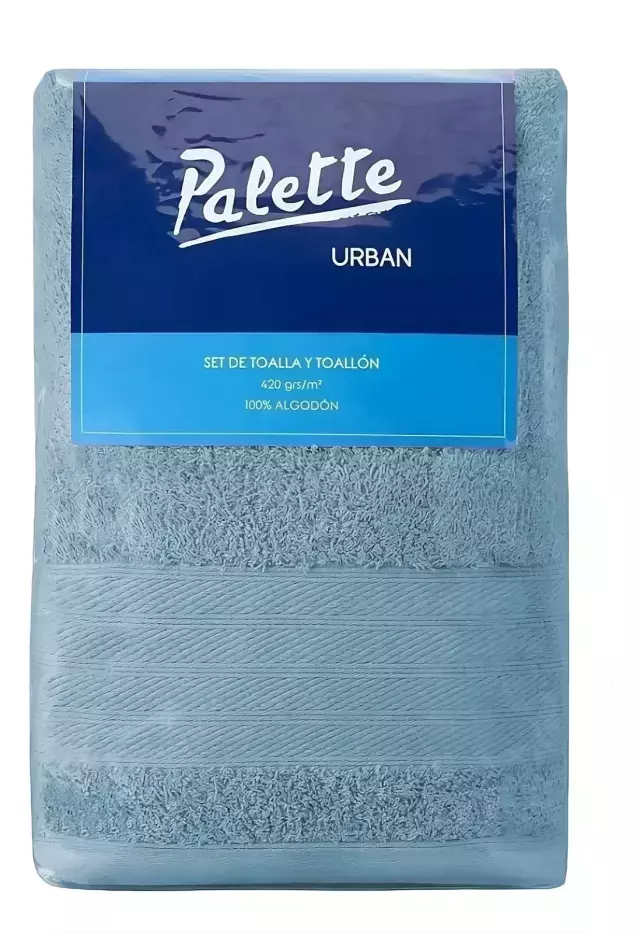 Set Toalla y Toallon Palette Boris 420 Gr - Celeste