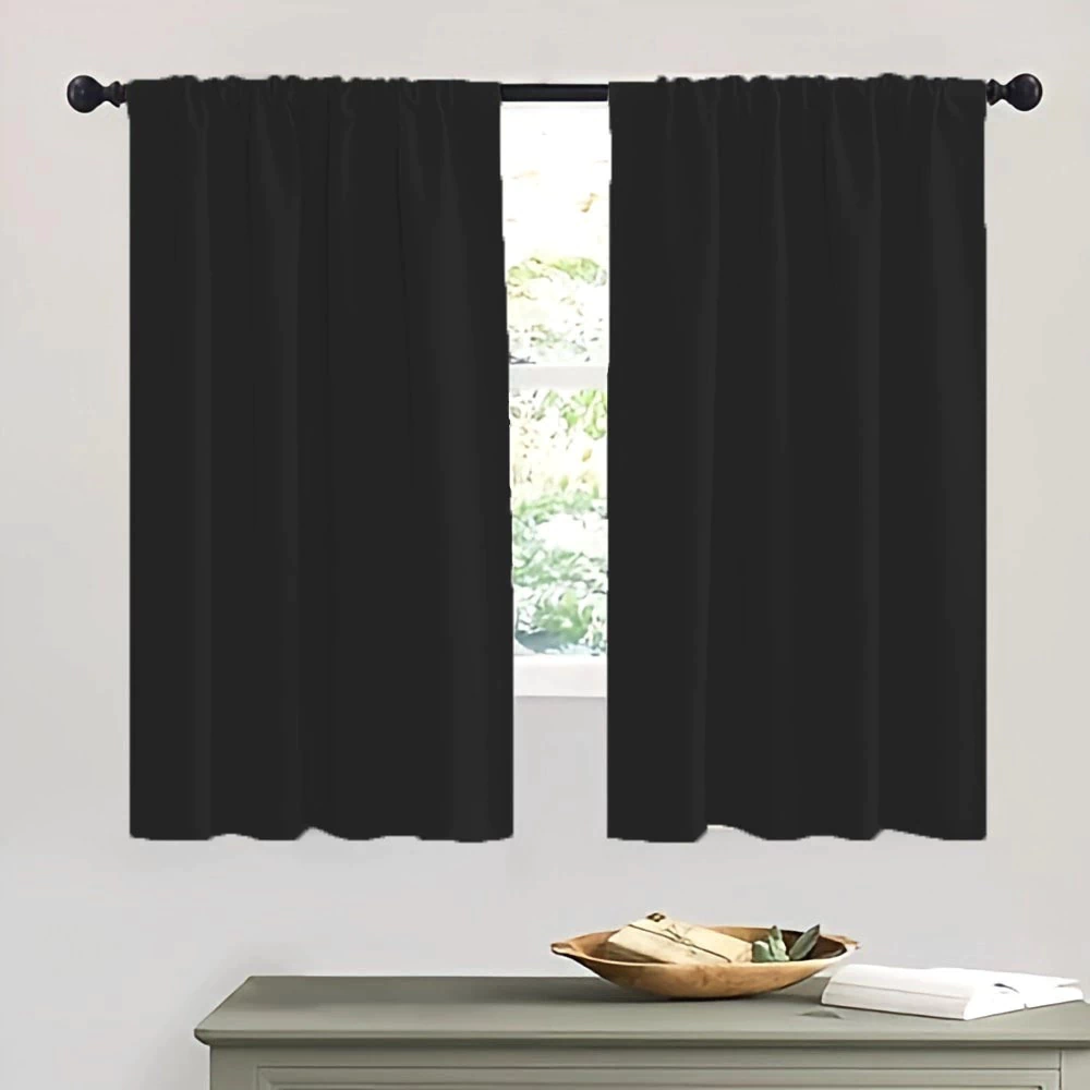 Cortina Blackout Vinilico Corta Doble - Negro