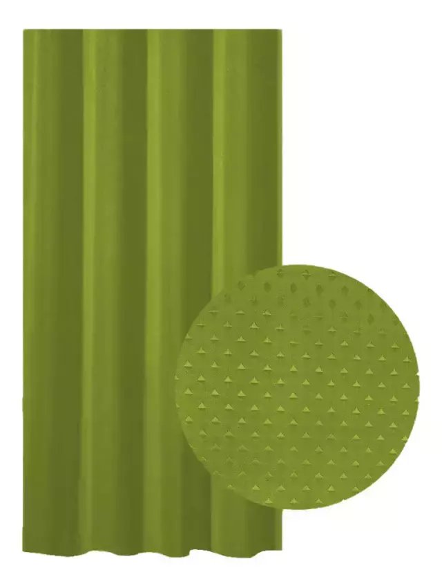 Cortina De Baño Linea Teflon Hotelera- Diamante Verde Manzana
