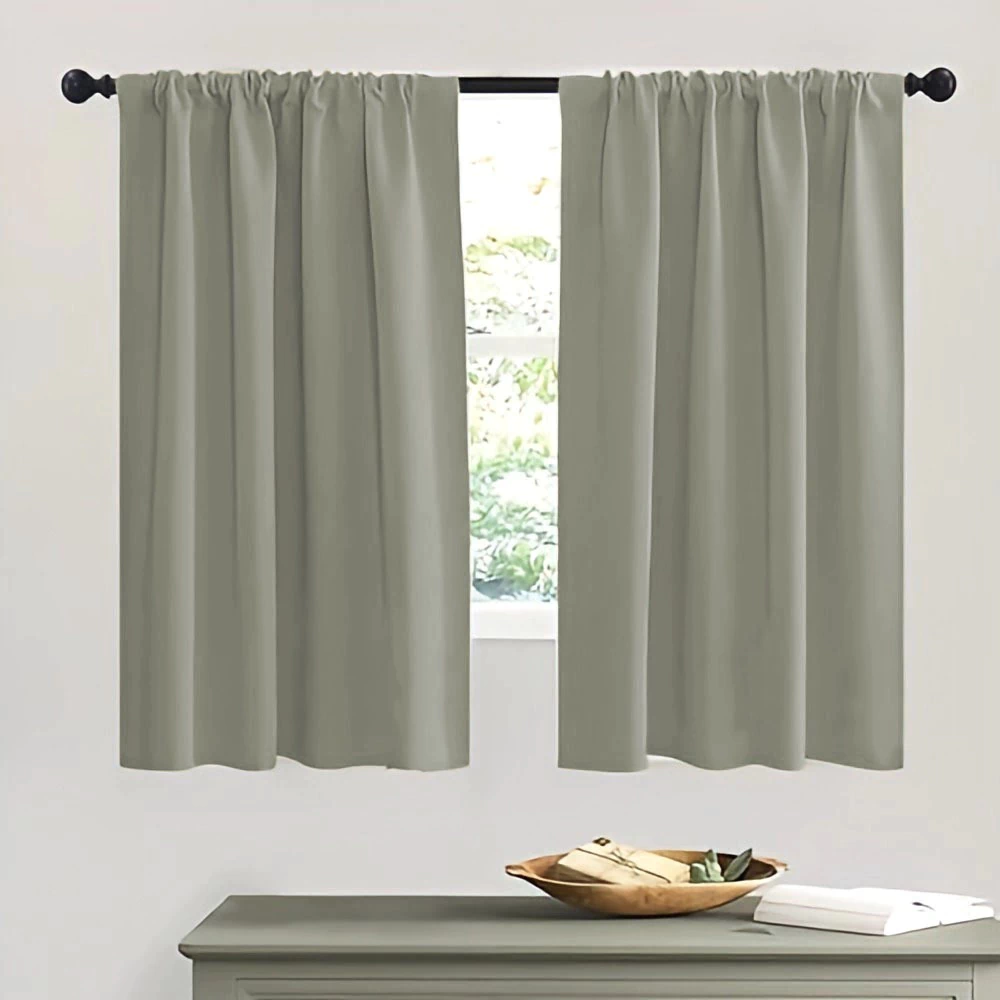 Cortina Blackout Vinilico Corta Doble - Gris Claro