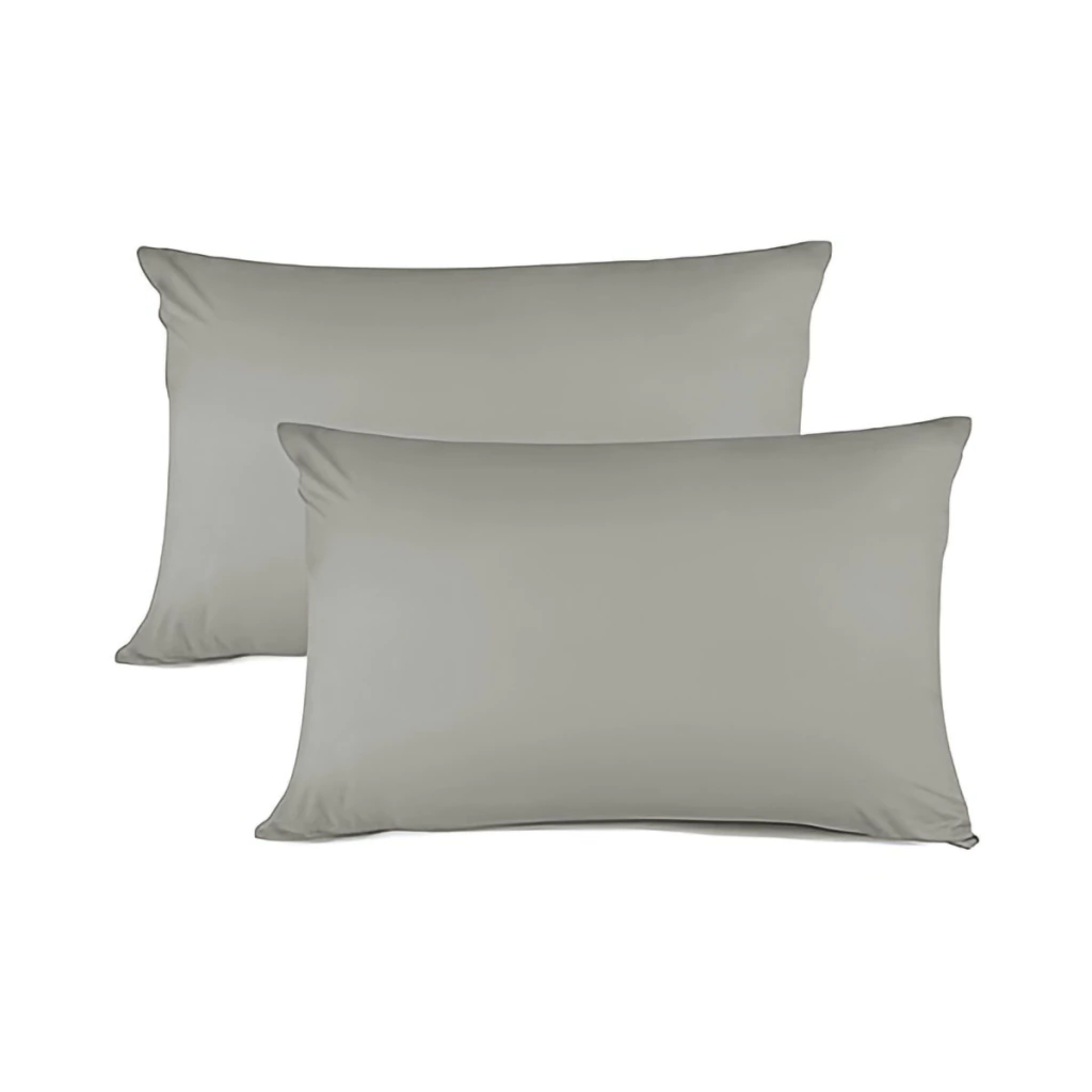 Pack x2 Funda De Almohada King Size 50 x 90 Cm - Gris Claro