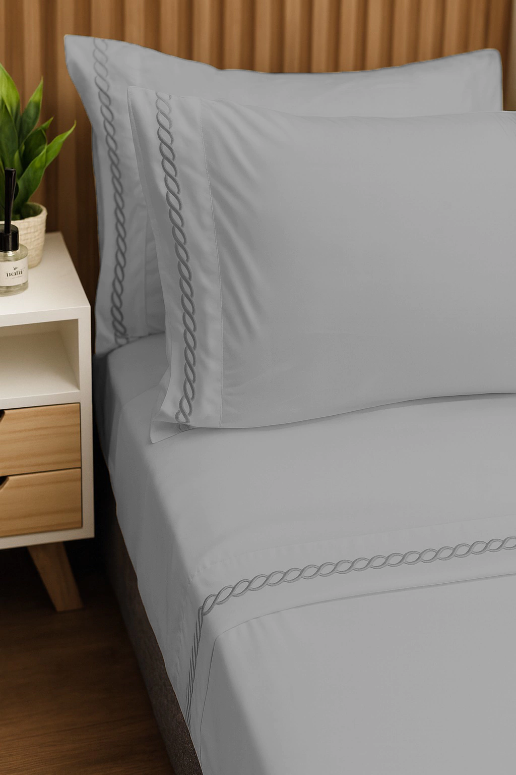 Juego de Sabanas Calia 600 H - Gris Claro