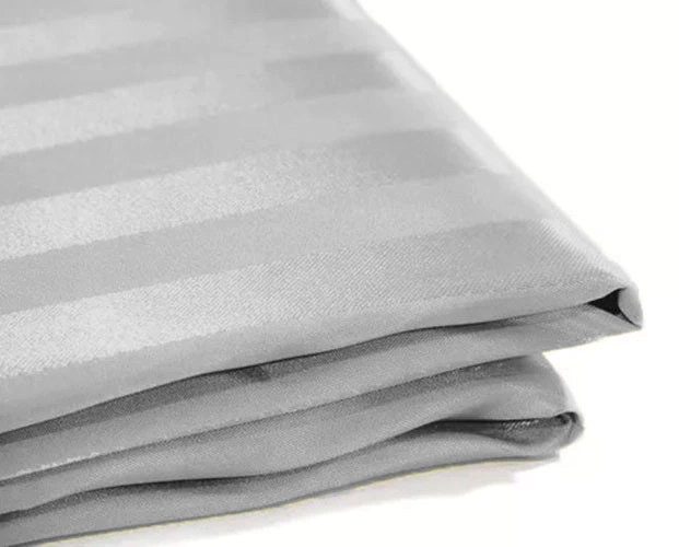 Cortina De Baño Linea Teflon Hotelera- Rayas Gris Claro