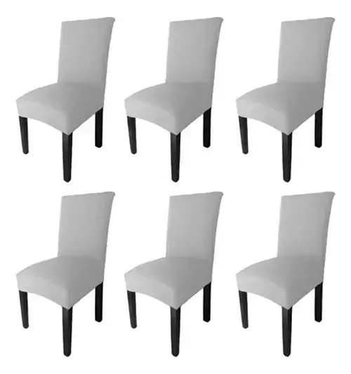 Pack x 6 Funda de Silla Lisa - Gris Claro