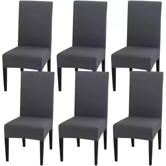 Pack x 6 Funda de Silla Lisa - Gris Oscuro