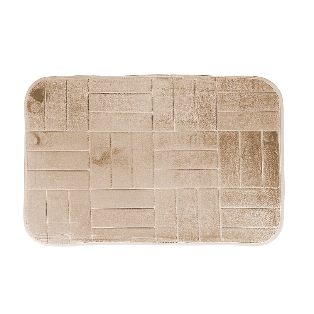 Alfombra Memoria C/ Base Antideslizante - Beige Square