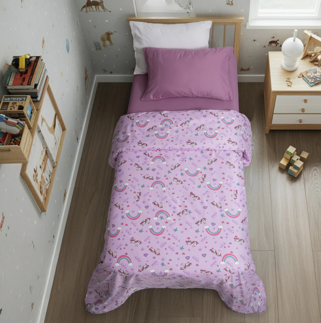 Juego de Sabanas Infantil Linea Plus (132 Hilos) - Unicornios