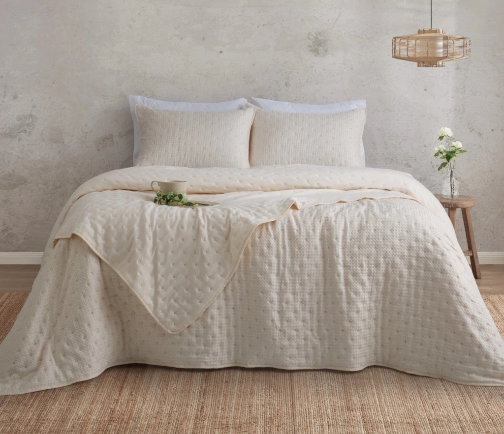 Cubrecama Linea Grecia C/ Fundas - Natural