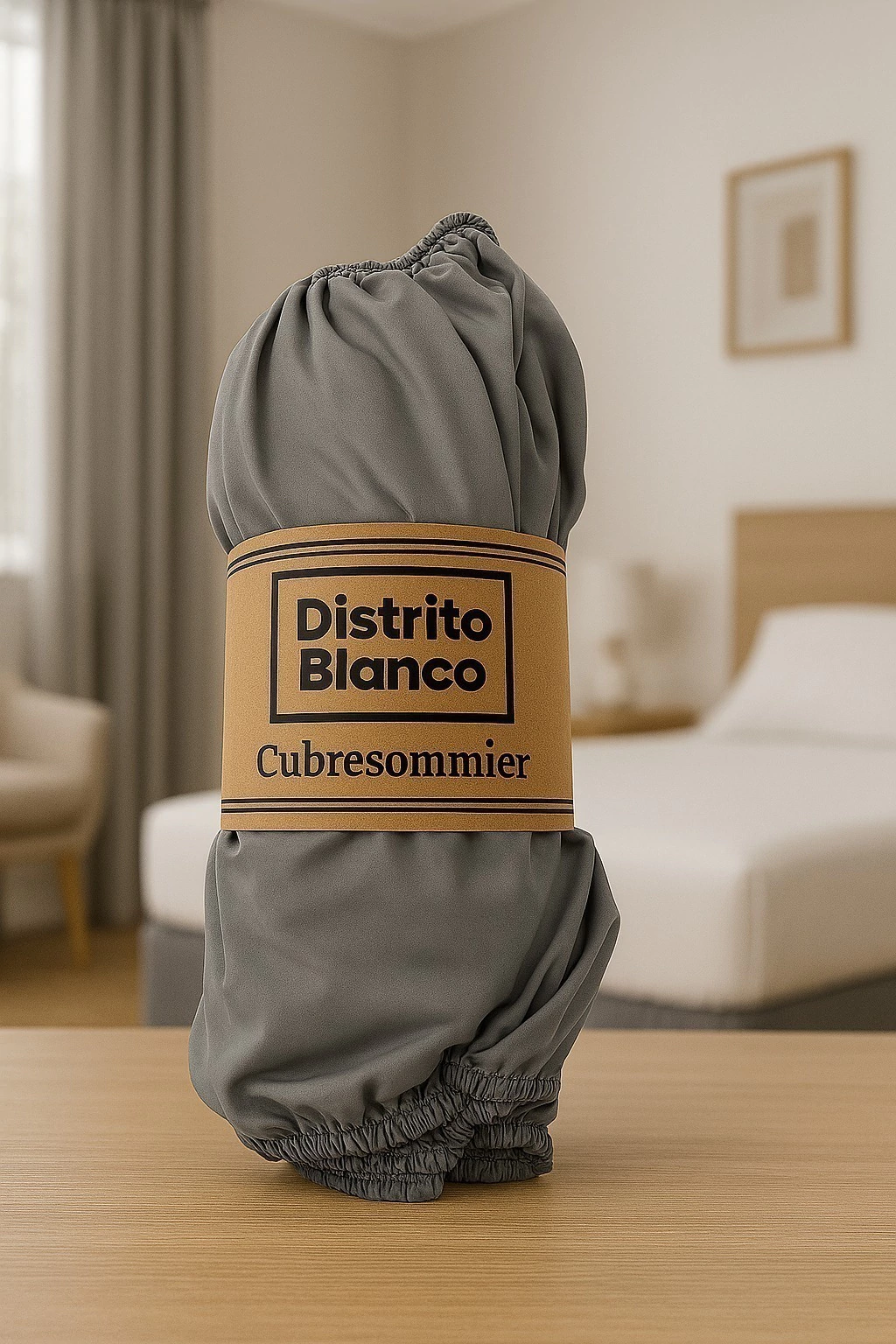 Cubresommier Distrito Blanco - Gris Oscuro