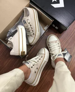CONVERSE PLATAFORMA TECIDO AREIA 410 na internet