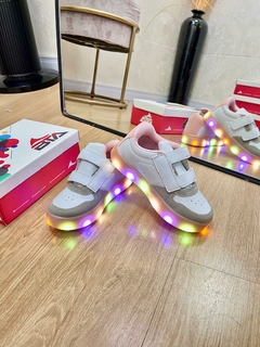Imagem do INFANTIL - TENIS VELCRO BTA BRANCO ROSA LED