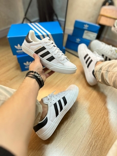 SUPERSTAR AD480 BRANCO PRETO COURO - comprar online