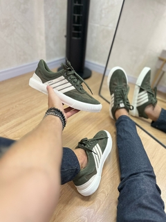 TENIS RDL3666 ROOTS VERDE MILITAR OFF WHITE - comprar online