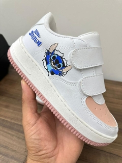 INFANTIL - TENIS VELCRO BRANCO STITCH na internet