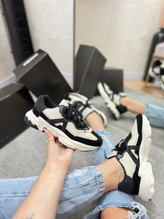 TENIS SANNVI OFFWHITE PRETO - comprar online