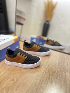 INFANTIL - TENIS BTA PRETO CARAMELO SLIP