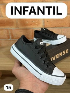 CONVERSE INFANTIL COURO PRETO
