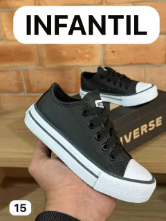 CONVERSE INFANTIL COURO PRETO